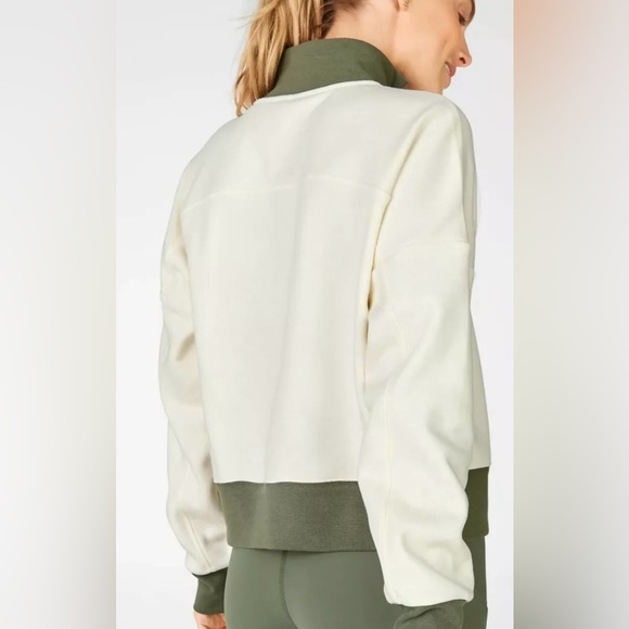 Fabletics Catarina Mock Neck Half Zip Pullover Sweatshirt Cropped Sweater XL - Picture 2 of 11